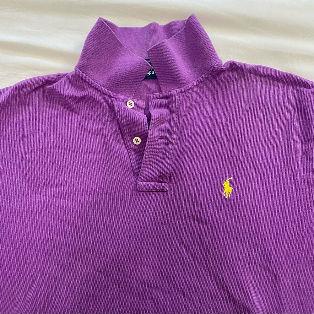 Ralph Lauren Polo Purple with Yellow Horse Logo Medium Unisex - Picture 6 of 11